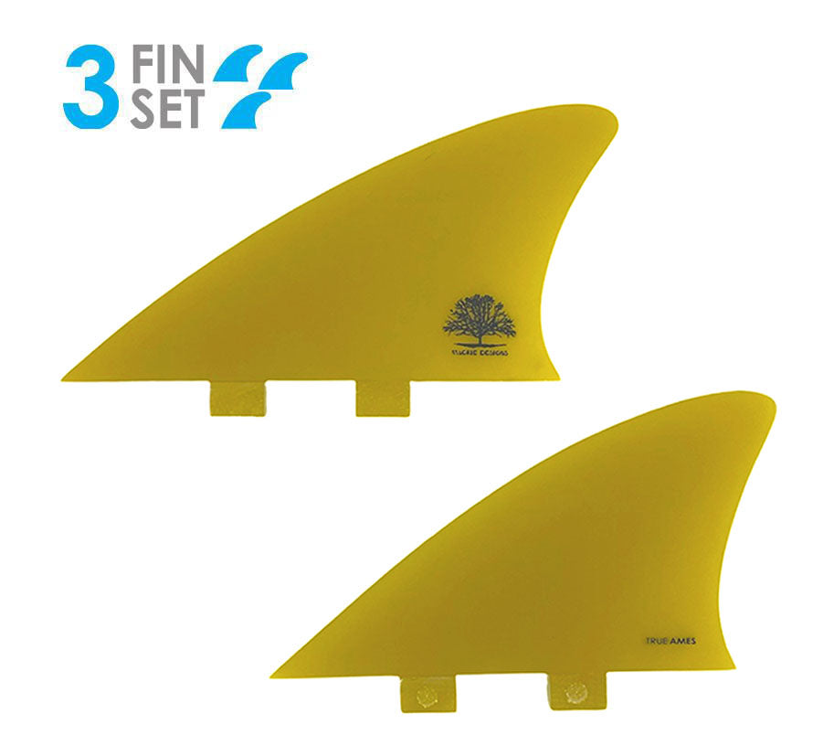 TRUE AMES FCD KEEL サーフボードフィン 2フィンセット Mackie Mini Keel Thruster - FCS Compatible (Solid Fiberglass
